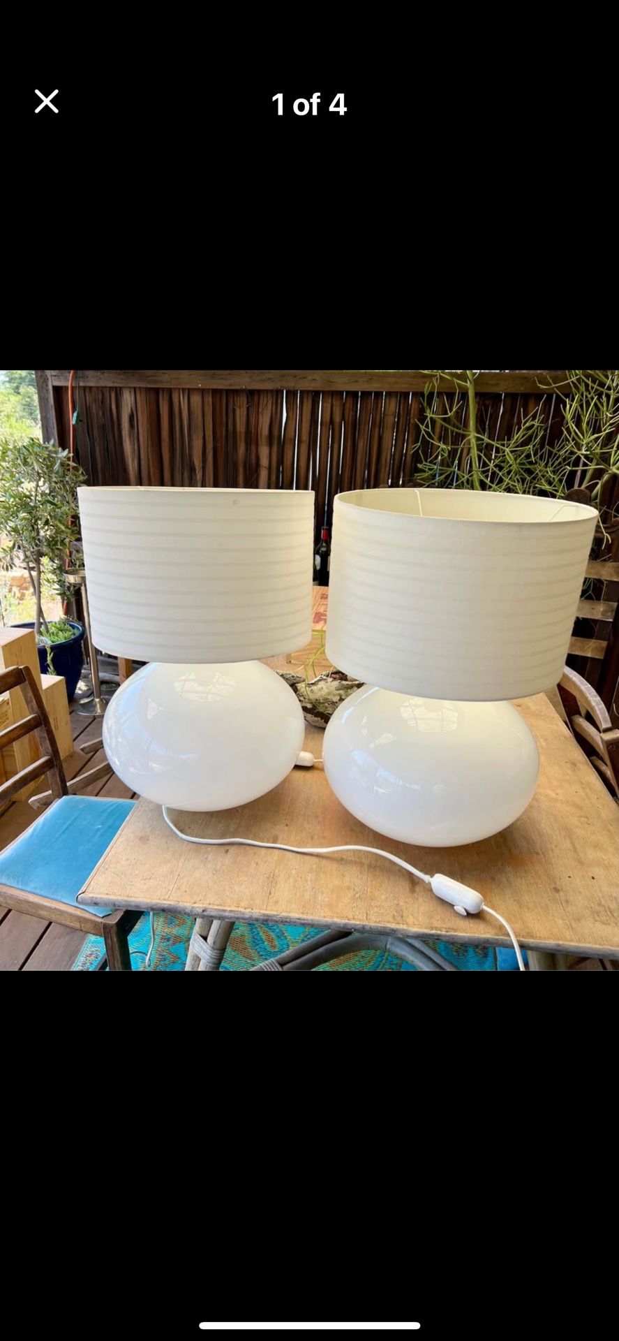 Mid century lamps pair