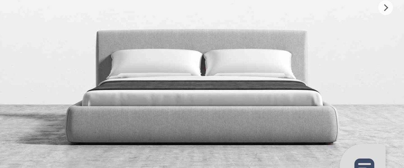 Used King Gray Suede Bed frame 