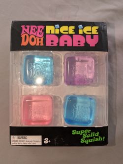 AUTHENTIC  NeeDoh Nice Ice Baby 4 pack Nee Doh Mini Nice Cube Pink Blue Purple
