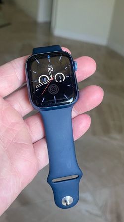 Apple Watch Series 7 GPS 45MM Blue Aluminum Case Abyss Blue Sport Band (READ DESCRIPTION!)