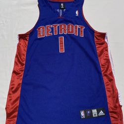 Chauncey Billups stitched Reebok Detroit Pistons #1 NBA Men's 48 XL jersey mint condition 
