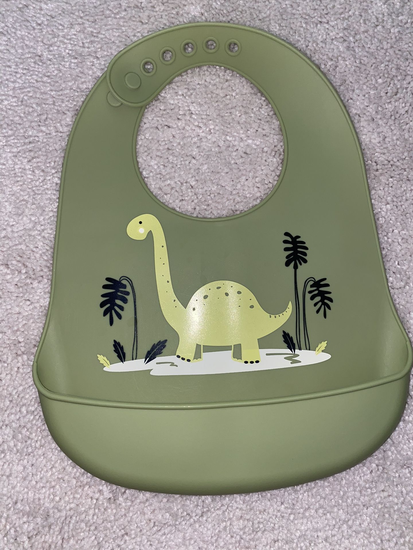 Waterproof Adjustable Baby Toddler Bib, Dinosaur Brontosaurus Design