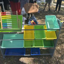 Kids toy storage with bins
