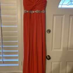 Woman’s Gown Dress Tangerine Color Size Large