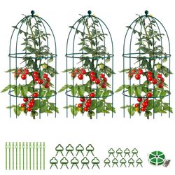 NAIZEA Metal Garden Arch Trellis for Climbing Plants 15.7" x 31.5" Tomato Cage