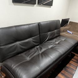 Leather Sofa Bed ( Futon )