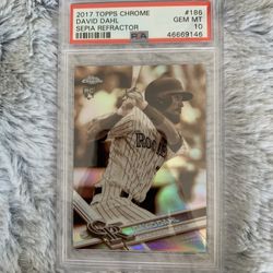 David Dahl 2017 Topps Chrome Sepia Refractor Rookie Baseball Card PSA 10 Gem Mint 