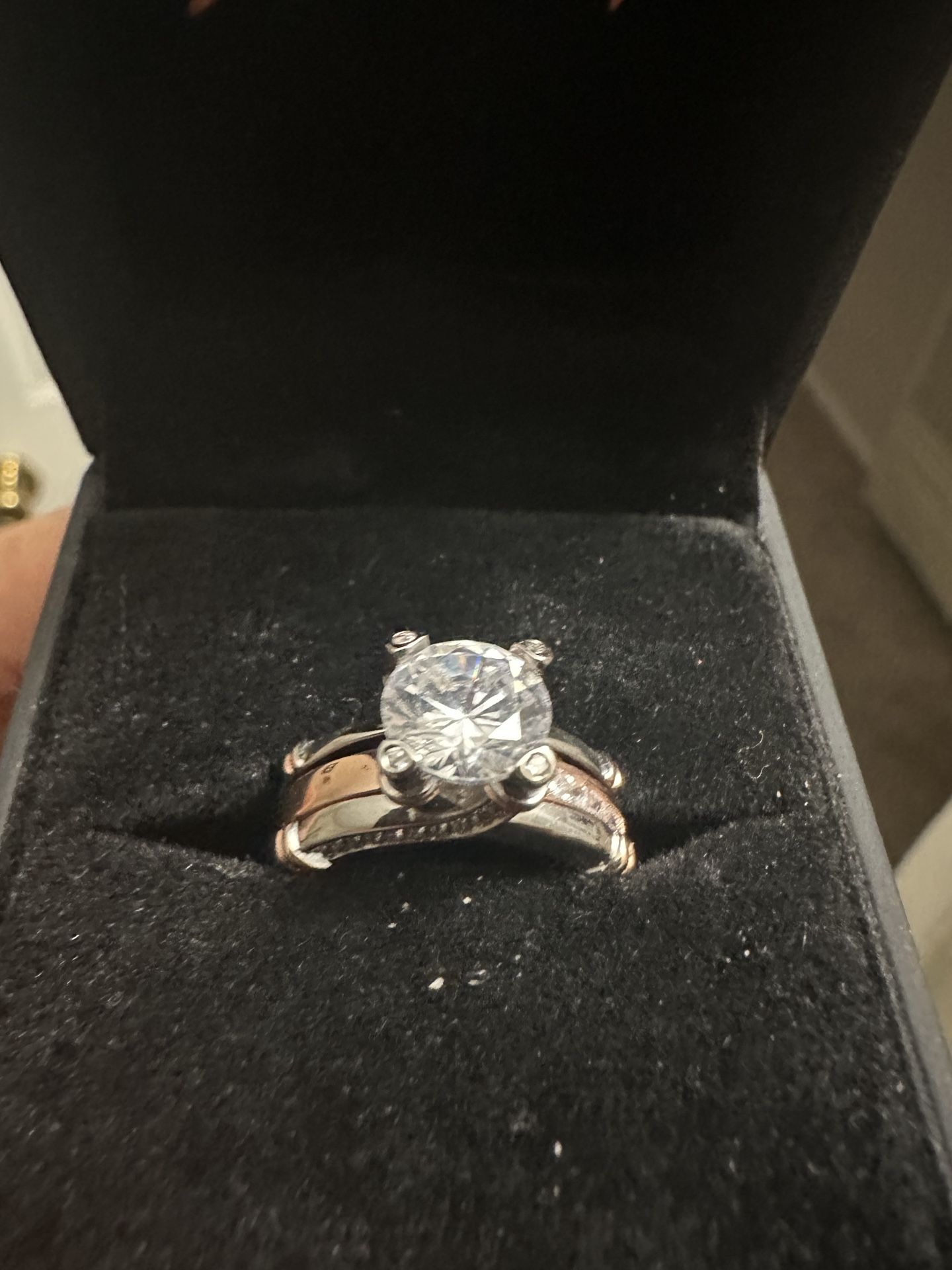 Two Piece Rose Gold Diamond Wedding Ring