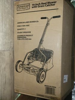 14 in. Manual Walk Behind Push Reel Lawn Mower Grass Catcher Included (New)
