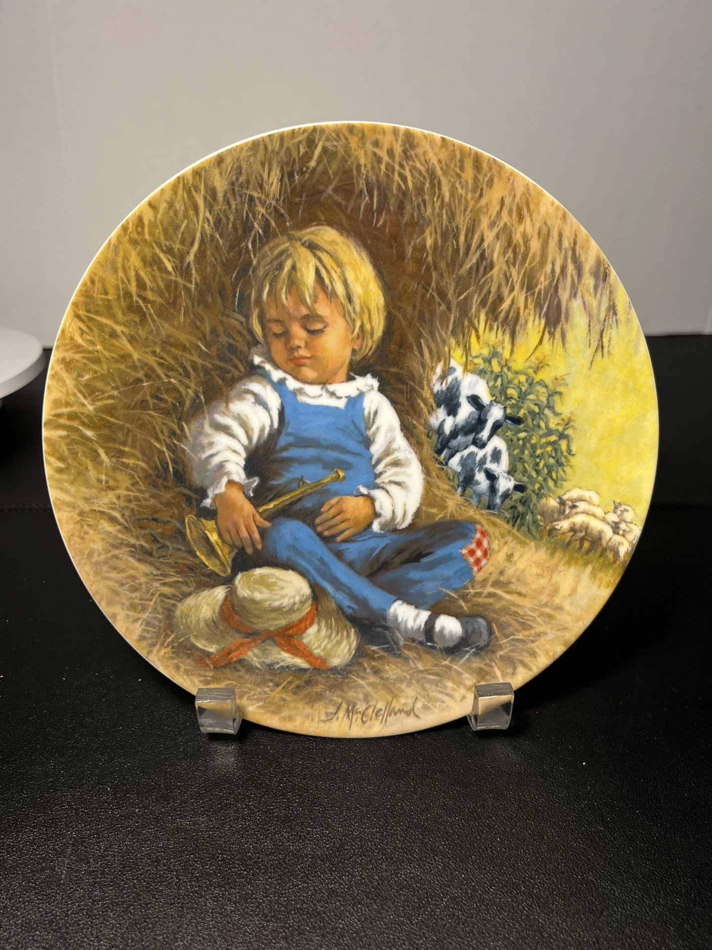 RECO International 1980 2nd Issue Mother Goose Plate Little Boy Blue, 8.5”
