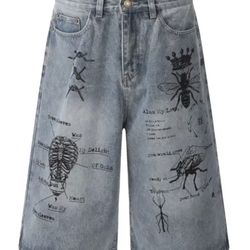 Vintage jeans jorts graffiti 