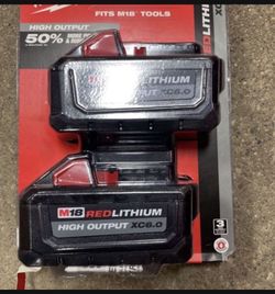 Milwaukee 48-11-1862 M18 REDLITHIUM HIGH OUTPUT 6.0 XC Battery Pack 2 Pack NEW