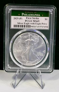 2025 (P) Eagle Privy $1 American Silver Eagle PCGS MS69 First Strike #904