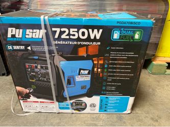Pulsar 7,250-Watt/6,500-Watt Super Quiet Dual Fuel Gas/Propane Inverter Generator in Blue with Remote Start and CO Alert