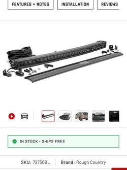 Rough country black series 30” curved single row Cree led light bar