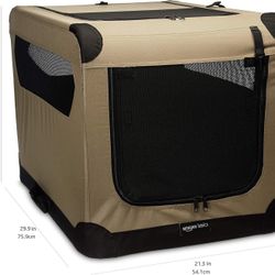 Amazon Basics 2-Door Portable Soft-Sided Folding Soft Dog Travel Crate Kennel