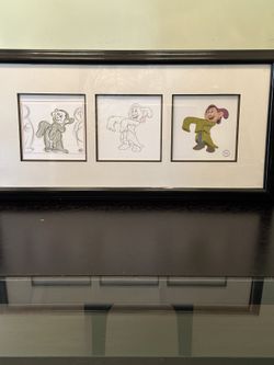 certificate of attorney. Disney Frame picture . Snow White and Seven Dwarfs. With certificate of authenticity . New $285