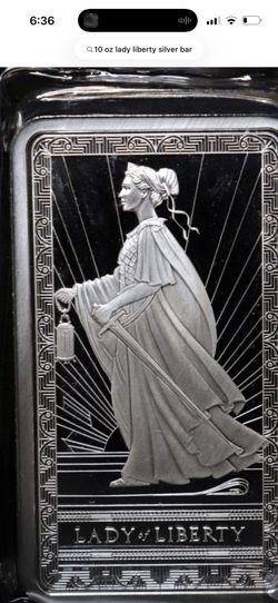 10 Oz Silver Bar Lady Liberty