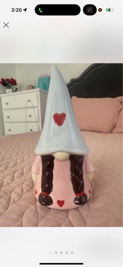 Ceramic Valentine Gnome Figurine