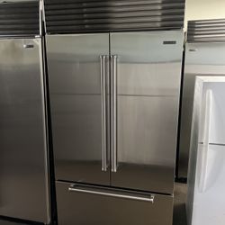 Sub Zero 42”Wide French Style Built In Refrigerator In Stainless Steel 