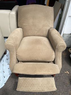 New Champagne Fabric Recliner Armchair