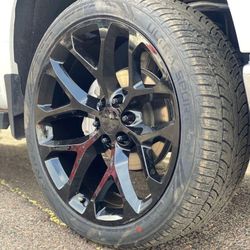 22x9 New Black Rims On HT Tires 
