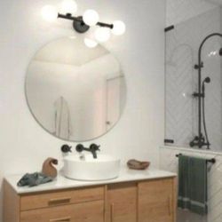 Artika Bloom 27 in. 5-Light Matte Black Modern Integrated LED Vanity Light Bar for Bathroom with Frosted Glass