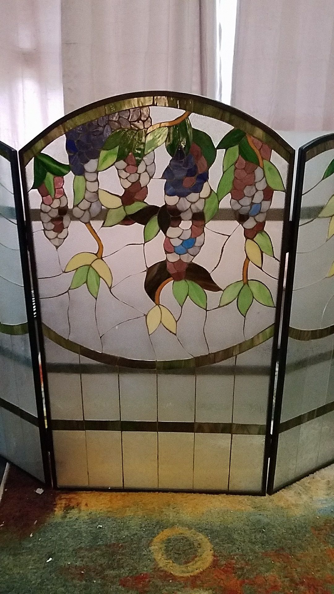 Stainglass Fireplace Screen -- New Reduced Price!