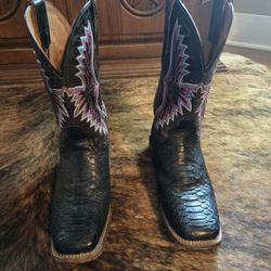 Ladies black danpost python boots
