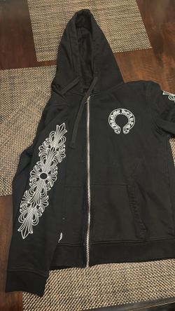 Chrome Hearts Black And White Zip Up Hoodie