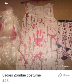 zombie costume size small/med