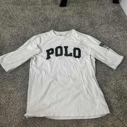 Polo Ralph Lauren White Long Sleeve USA Badge 
