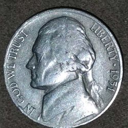 BEAUTIFUL 1951 S MINT WASHINGTON NICKEL 