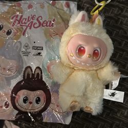 Big into energy labubu Pop mart, yellow