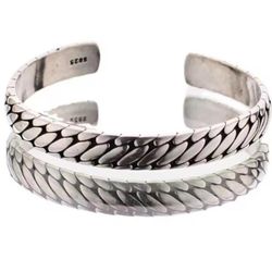 925 Sterling Silver Women's Men's Cuff Bracelet Gift
