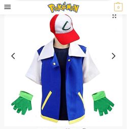 New! Pokémon Ash Ketchum Kids Costume Set