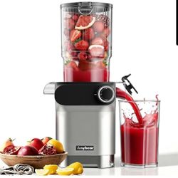 Cold Press Juicer Slow Masticating Juicer 4.3" Large Feed Chute Whole Fruit 200W