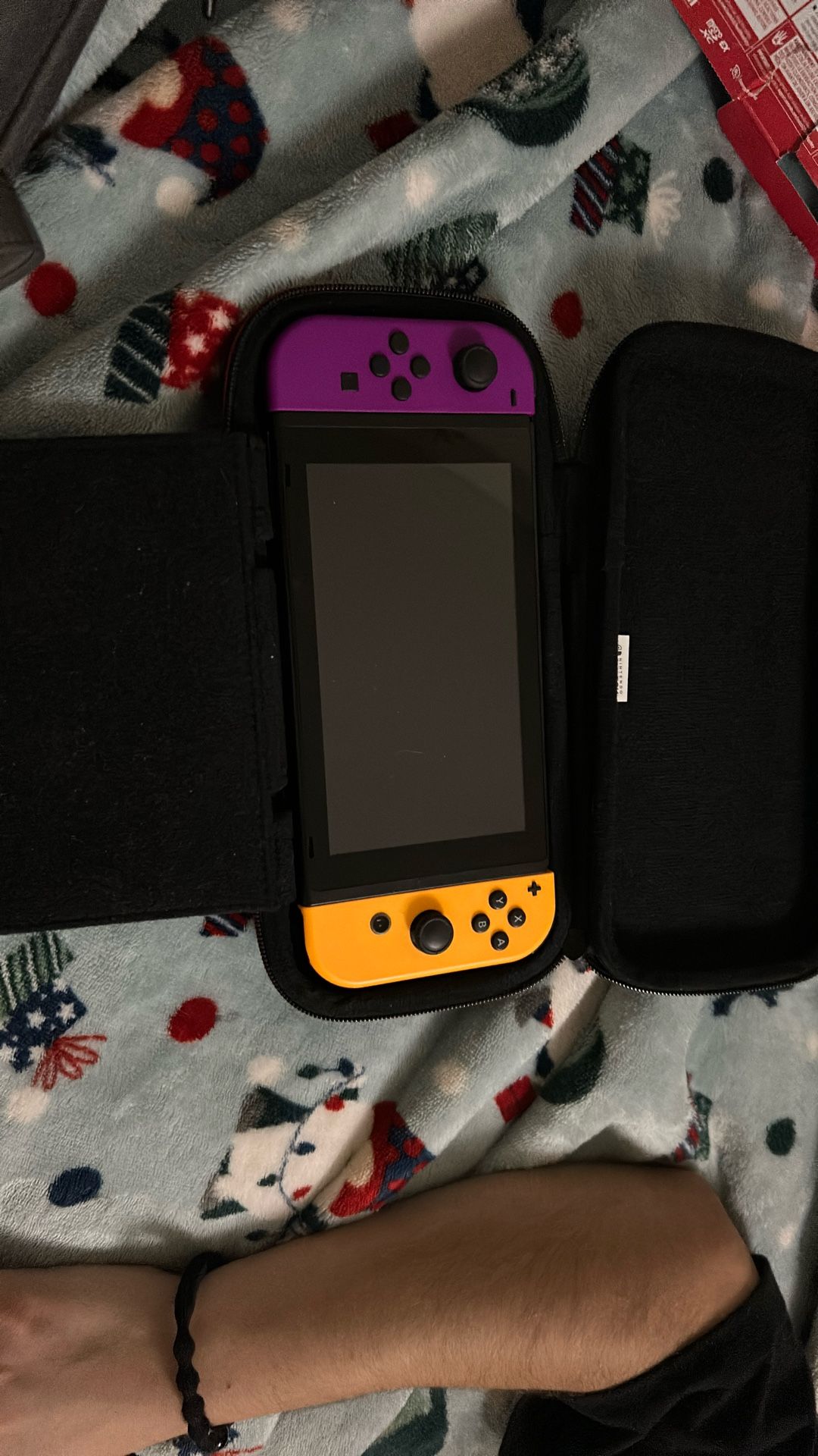 regular old nintendo switch with charger and case