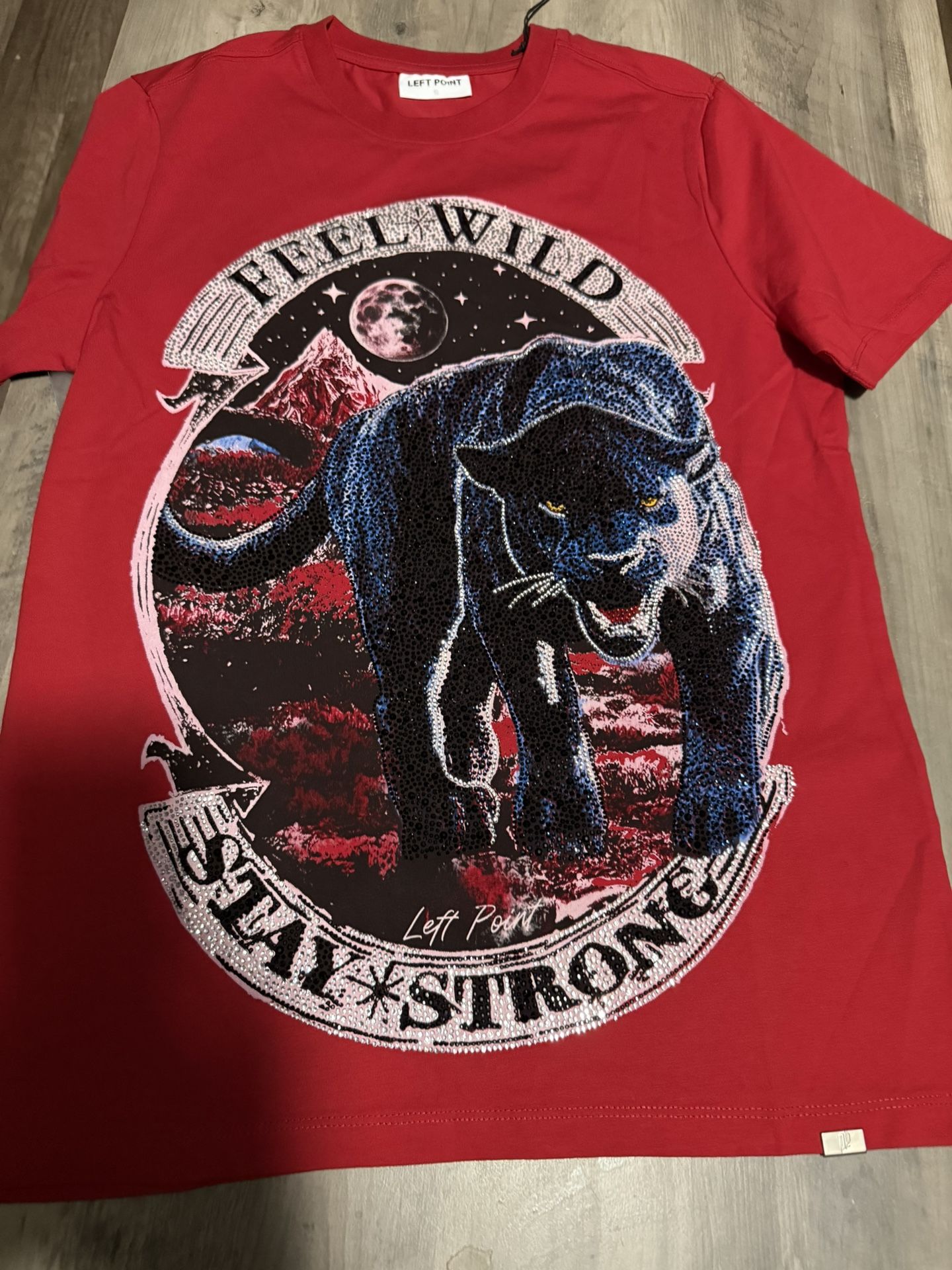 Left point Designer Rhinestone Tee