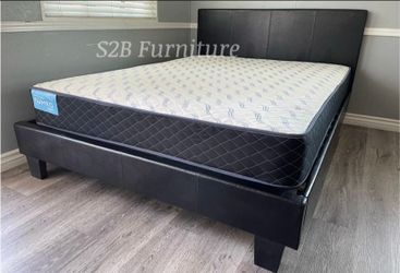Full Expresso Platform Bed With Ortho Mattress Included