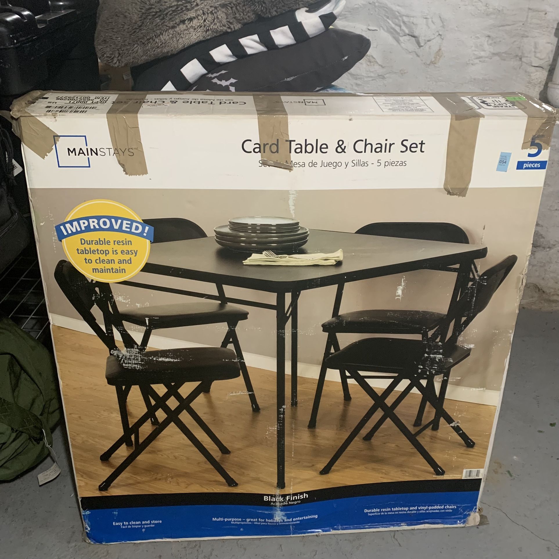 Black Card Table & 4 Chairs