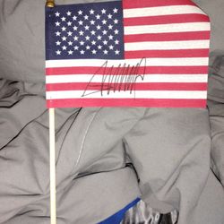 Donald J Trump Signed Autograph American Flag President America Historical Auto
