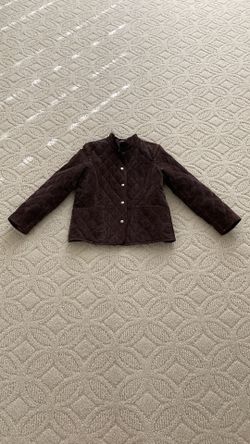 Charter Club Petite Small coffee-colored faux suede quilted coat