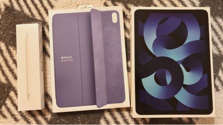 ipad air, case, and apple pencil bundle
