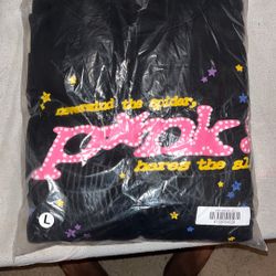 Pink Spider Hoodie (black)Size L