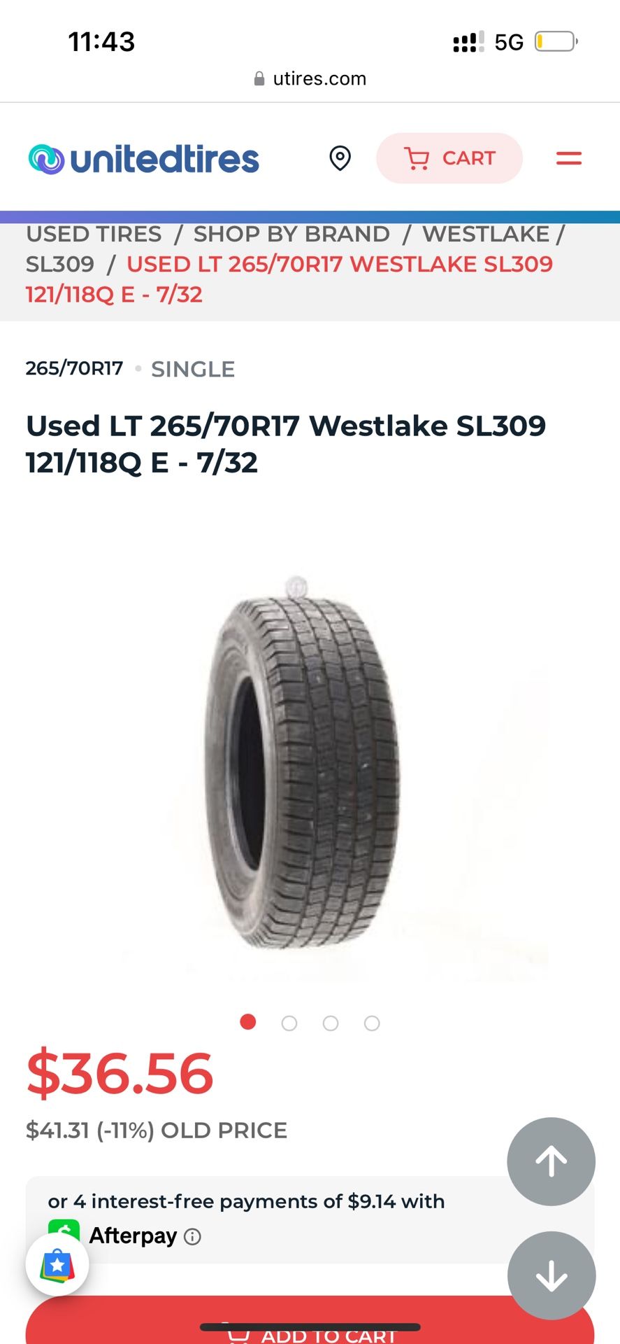 265/70/17  Used Tires 