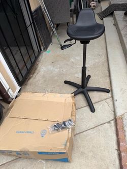 New Bevco sit stand black polyurethane adjustable chair commercial $100