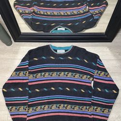 Vintage 1990s Method Coogi Styled Cardigan Sweater