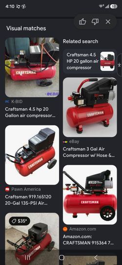 Craftsman Red Air Compressor with matching Portable Air tank
