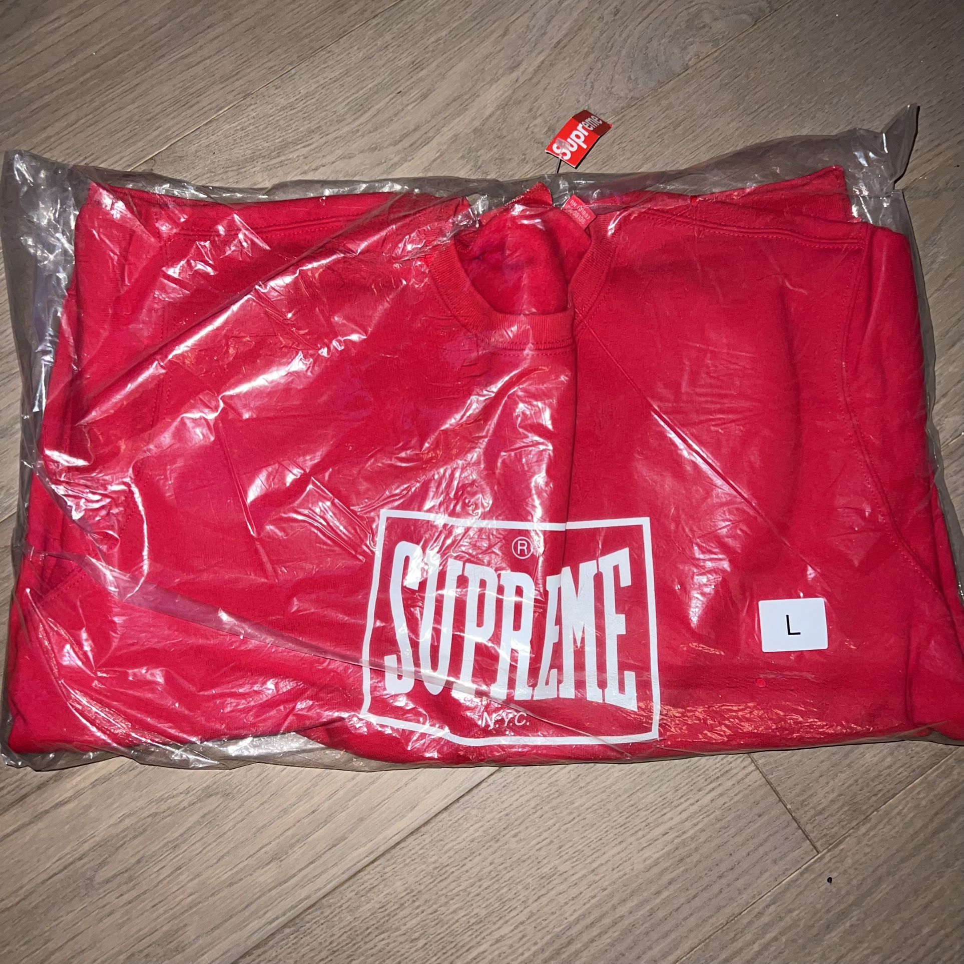 Supreme NYC Warm Up Crewneck Red Large